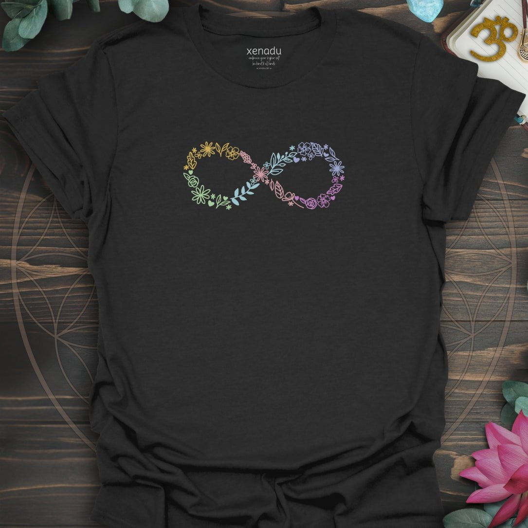 Floral Infinity Blooms Tee Black T-Shirt