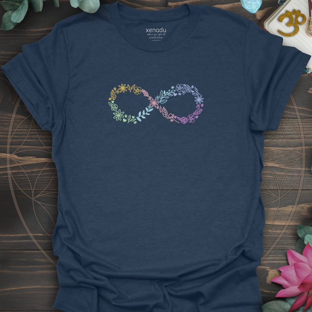 Floral Infinity Blooms Tee Heather Navy T-Shirt