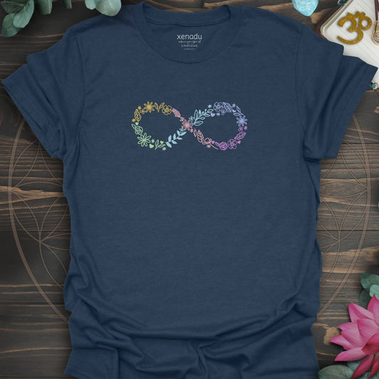 Floral Infinity Blooms Tee Heather Navy T-Shirt