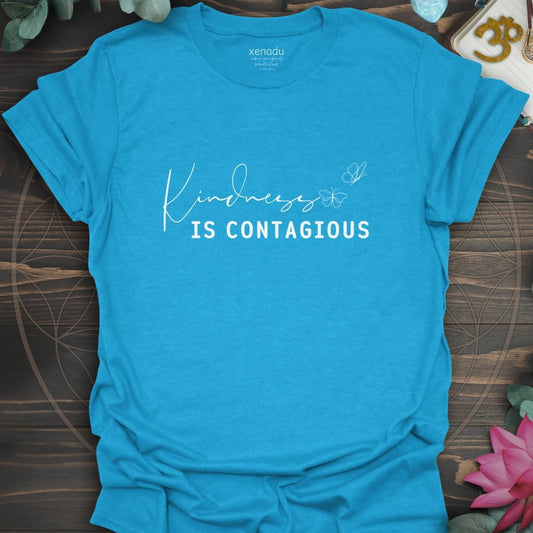 Kindness Is Contagious Tee Heather Sapphire T-Shirt