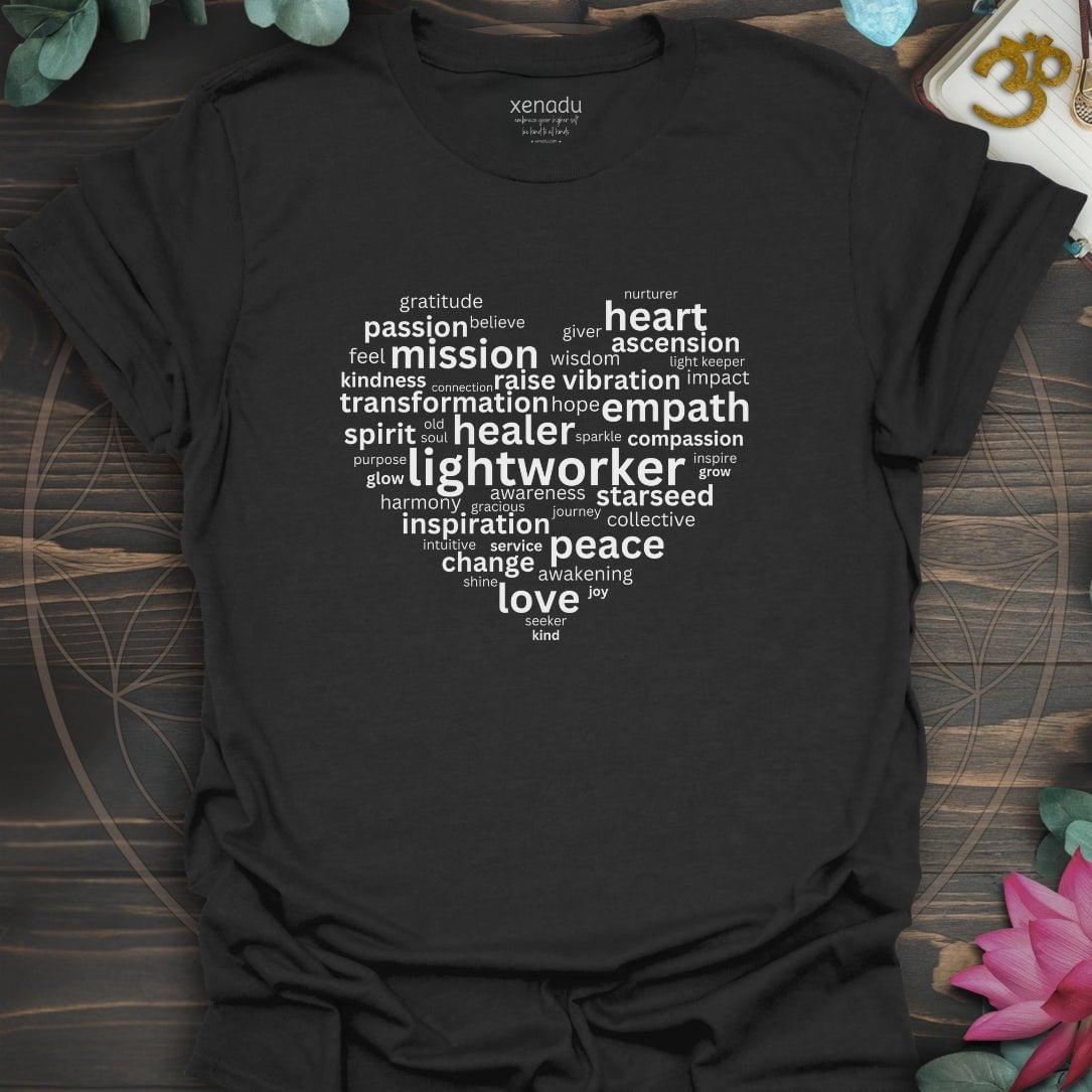 Heart of a Lightworker Tee Black T-Shirt