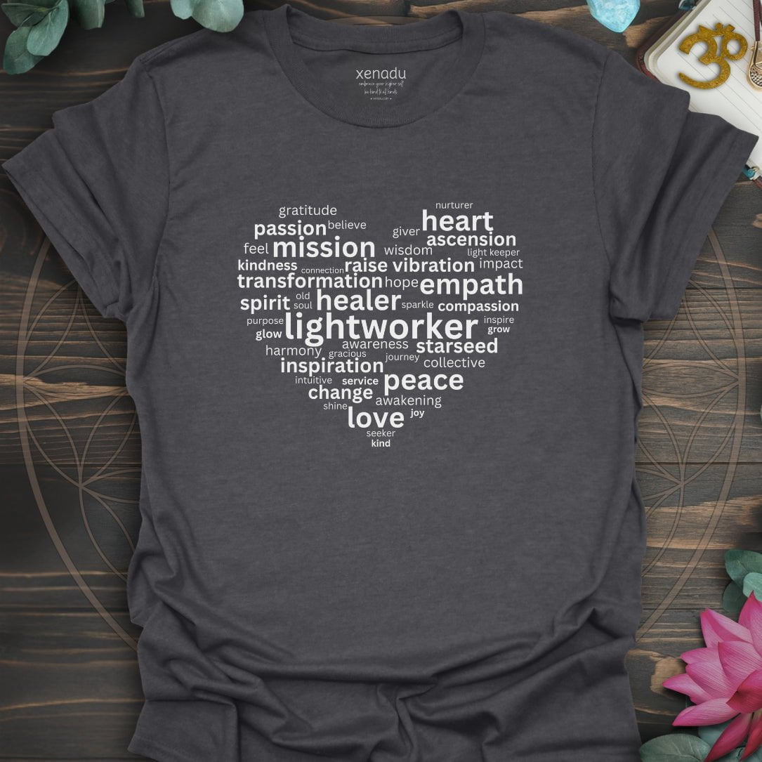 Heart of a Lightworker Tee Dark Heather Grey T-Shirt