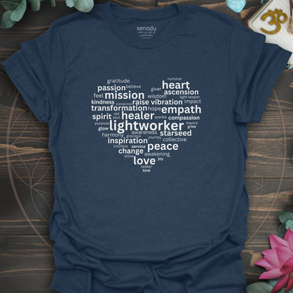 Heart of a Lightworker Tee Heather Navy T-Shirt