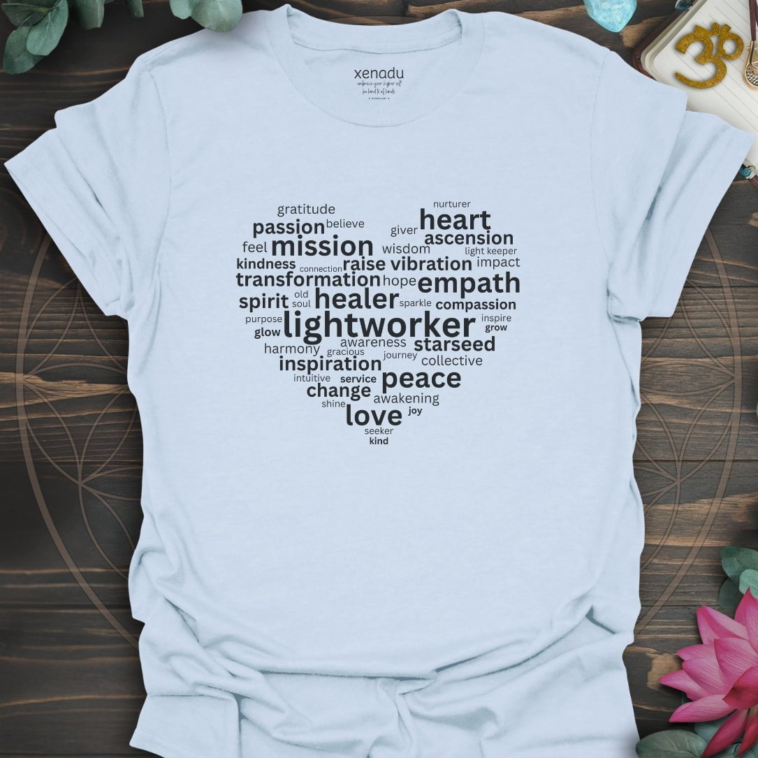 Heart of a Lightworker Tee Light Blue T-Shirt
