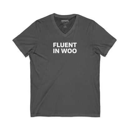 Fluent in Woo V-Neck Tee