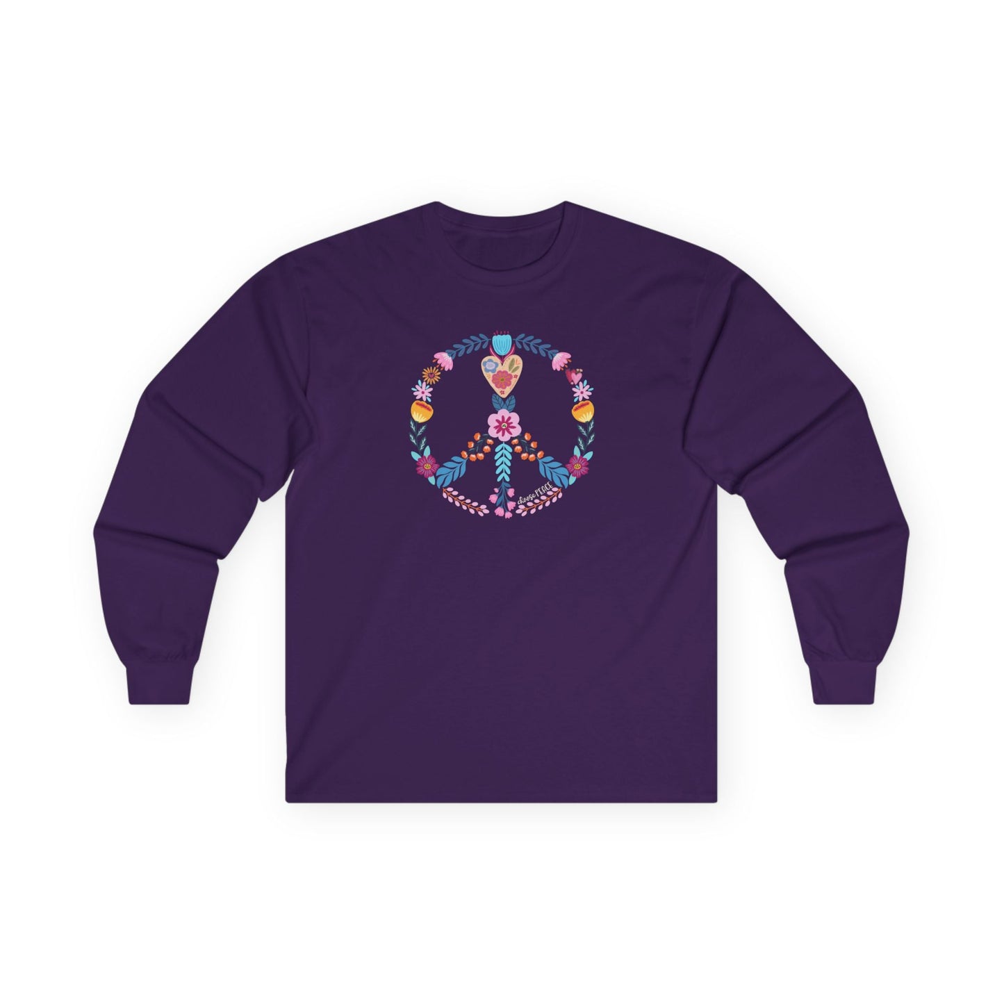 Choose Peace Long Sleeve Purple Long-sleeve