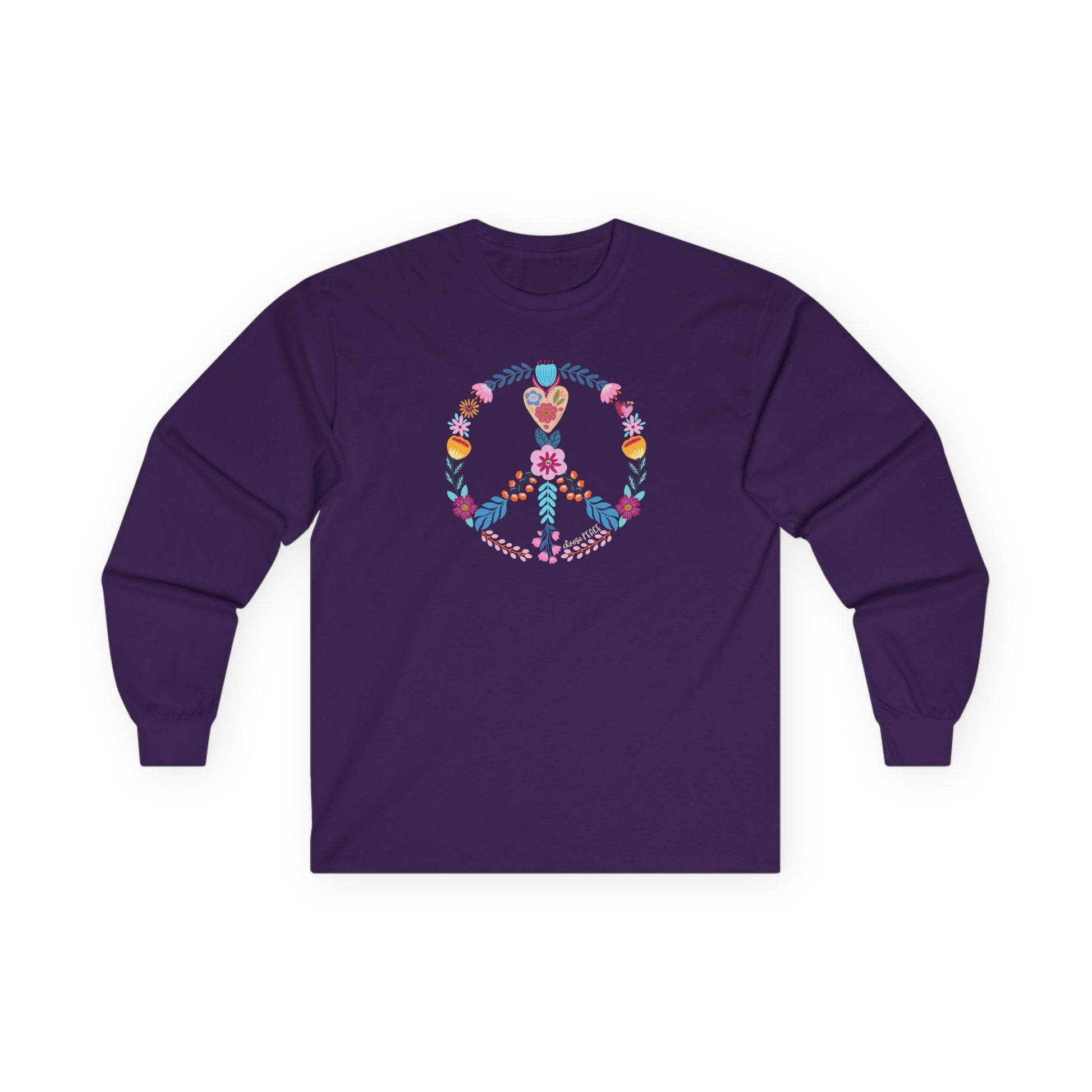 Choose Peace Long Sleeve Purple Long-sleeve