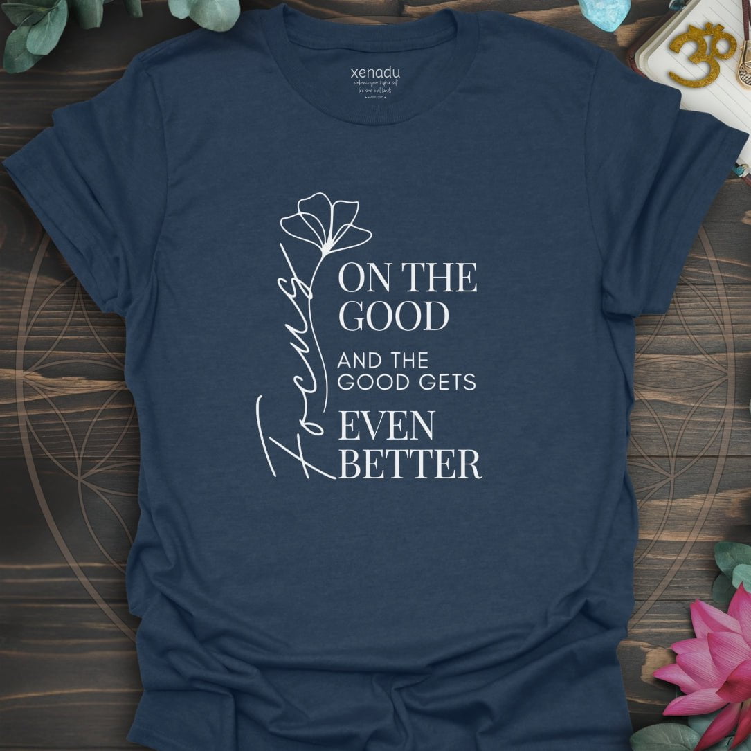 Focus on the Good Tee Heather Navy T-Shirt
