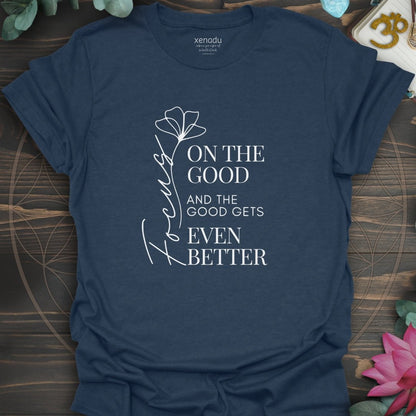 Focus on the Good Tee Heather Navy T-Shirt
