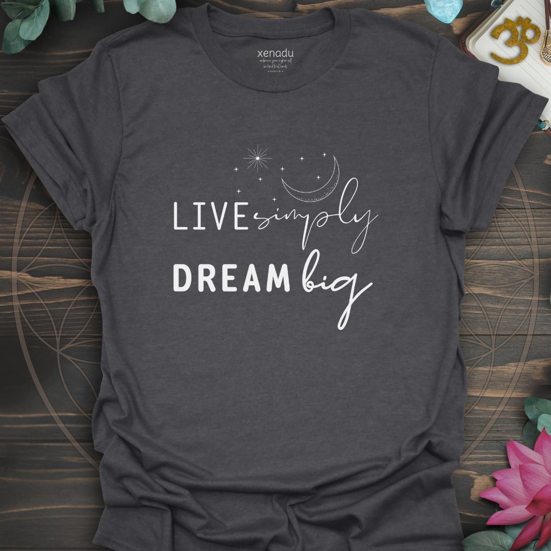 Live Simply Dream Big Tee Dark Heather Grey T-Shirt