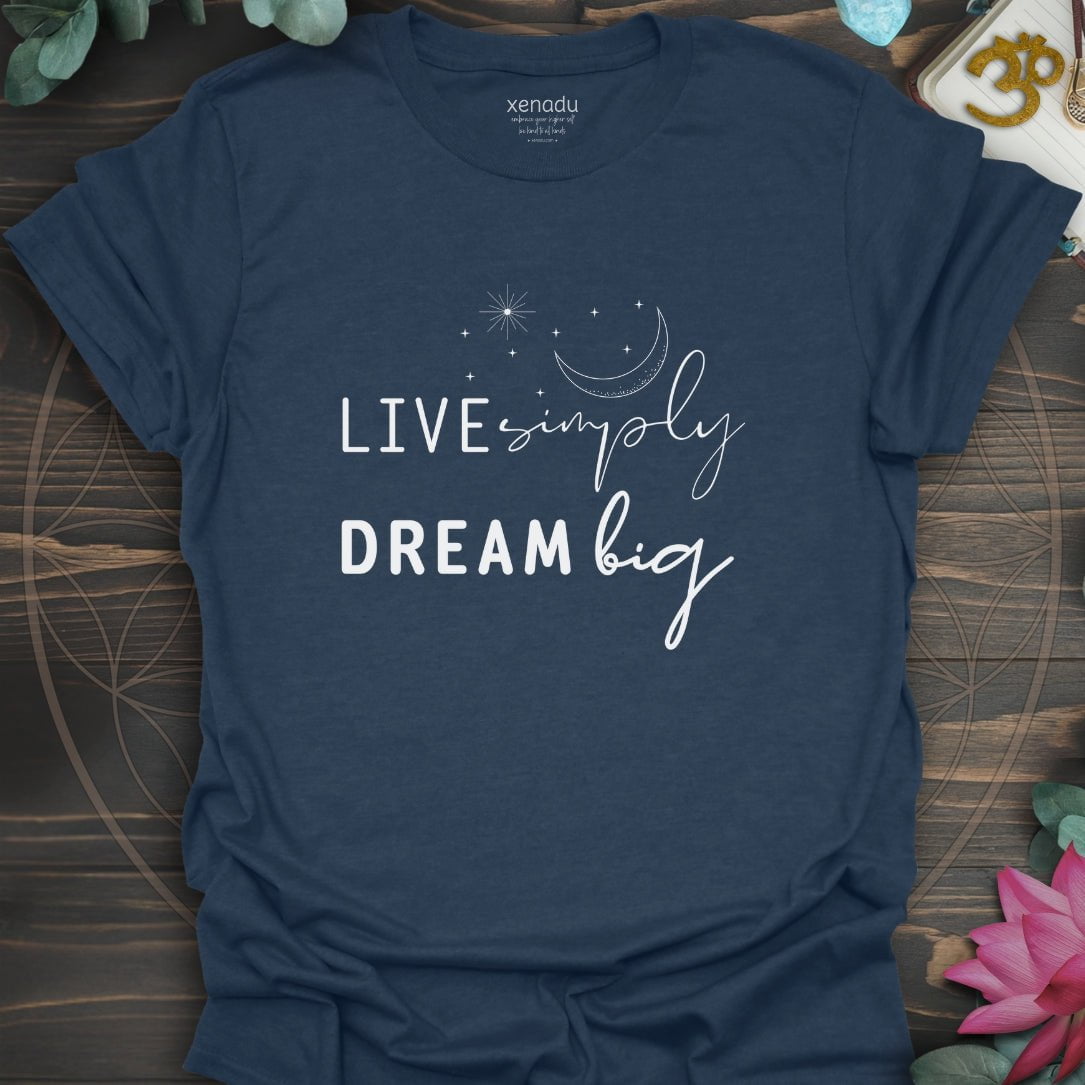 Live Simply Dream Big Tee Heather Navy T-Shirt