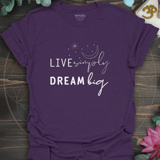 Live Simply Dream Big Tee Purple T-Shirt
