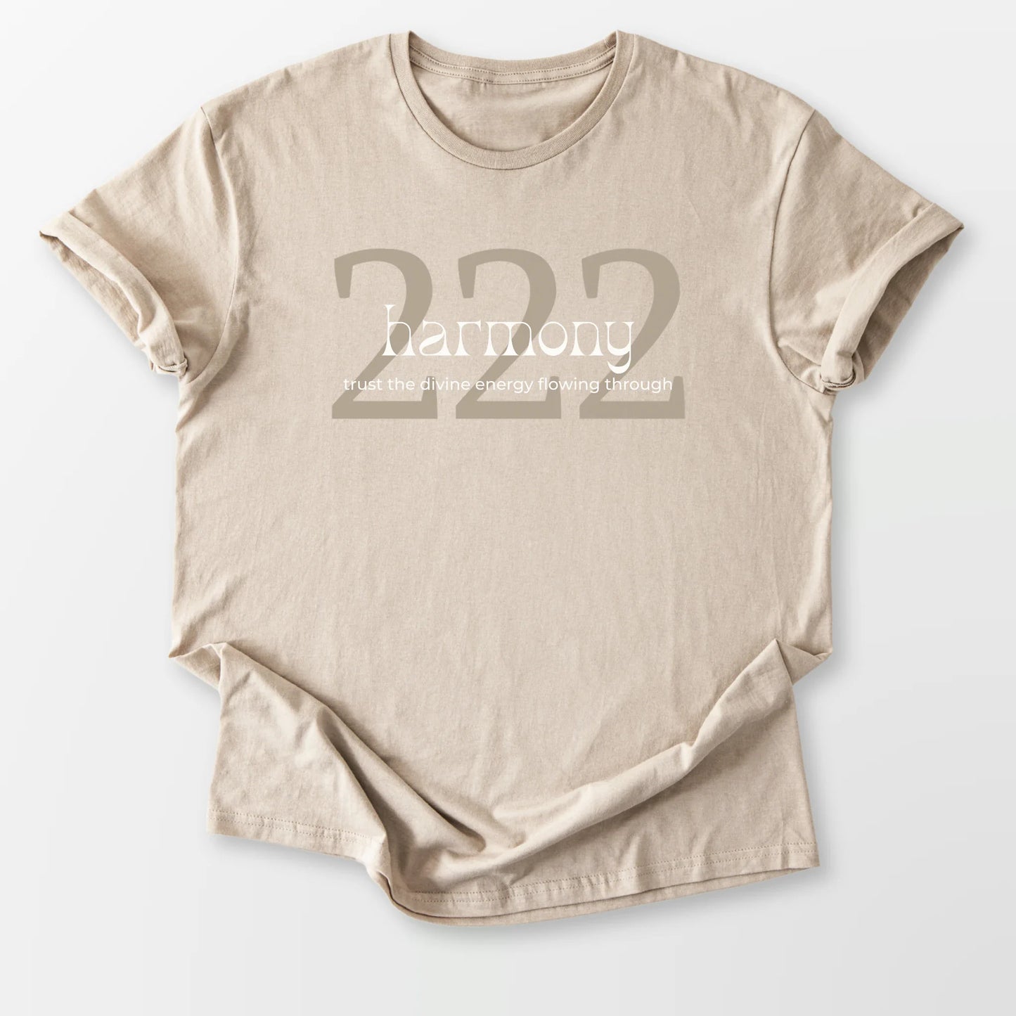 222 Angel Number Tee Sand T-Shirt