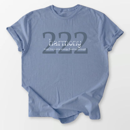 222 Angel Number Tee Stone Blue T-Shirt