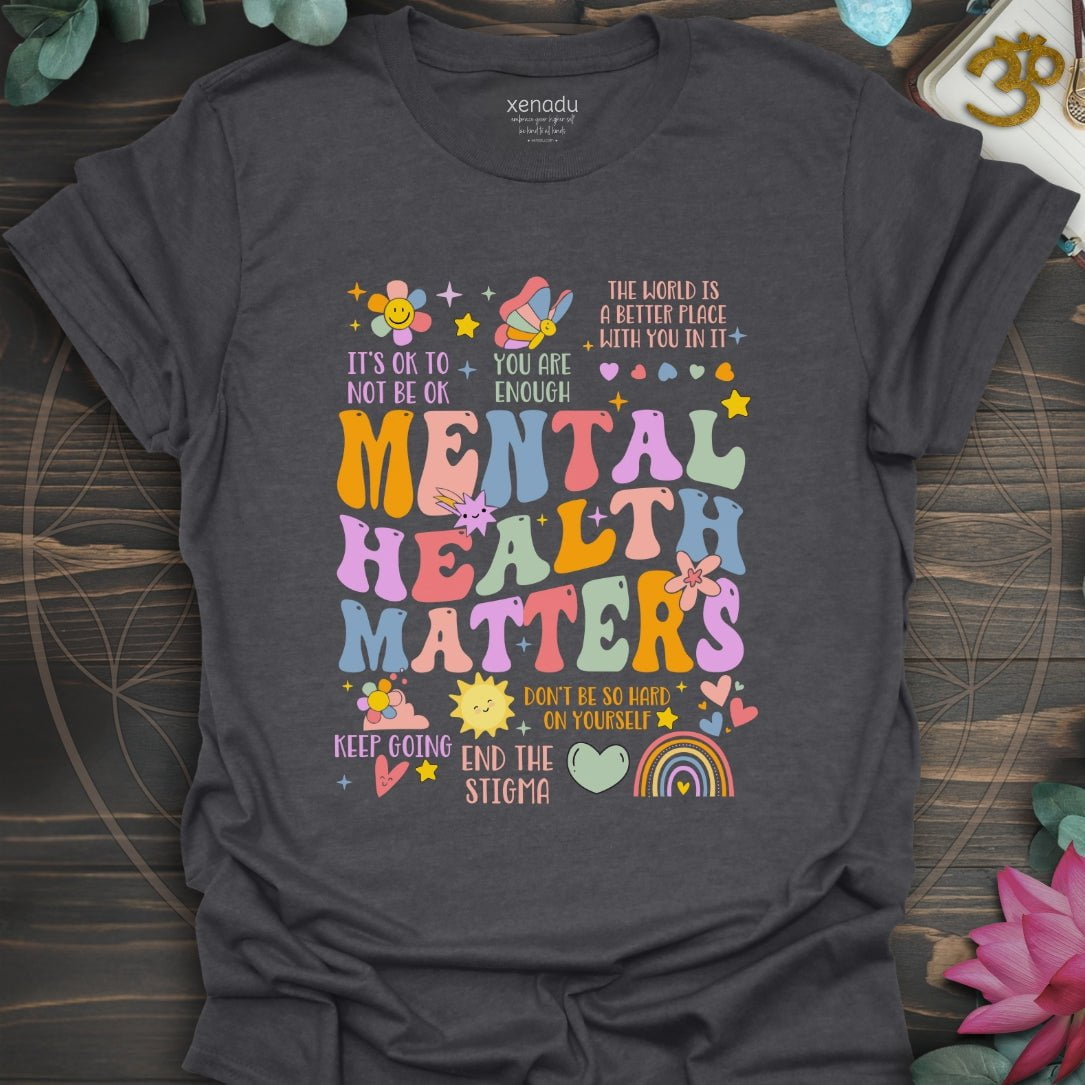 Mental Health Matters Tee Dark Heather Grey T-Shirt