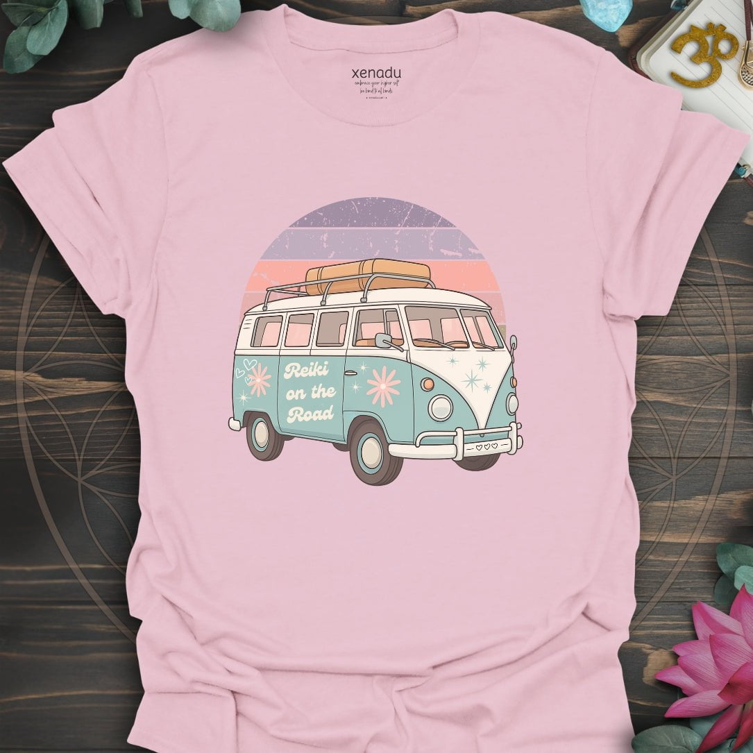 Reiki on the Road Tee Light Pink T-Shirt