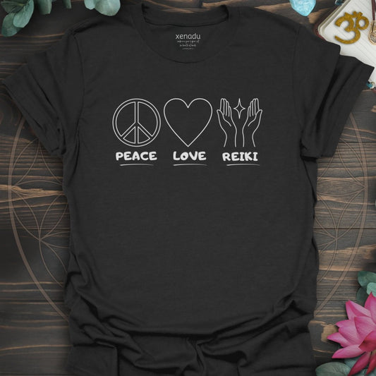 Peace Love Reiki Tee Black T-Shirt
