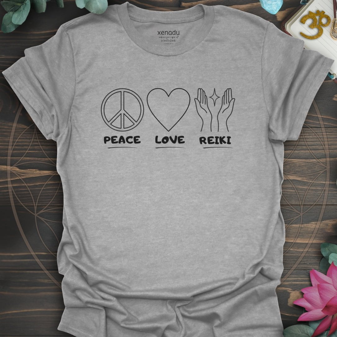 Peace Love Reiki Tee Sport Grey T-Shirt