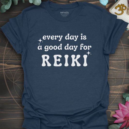 Every Day is For Reiki Tee Heather Navy T-Shirt