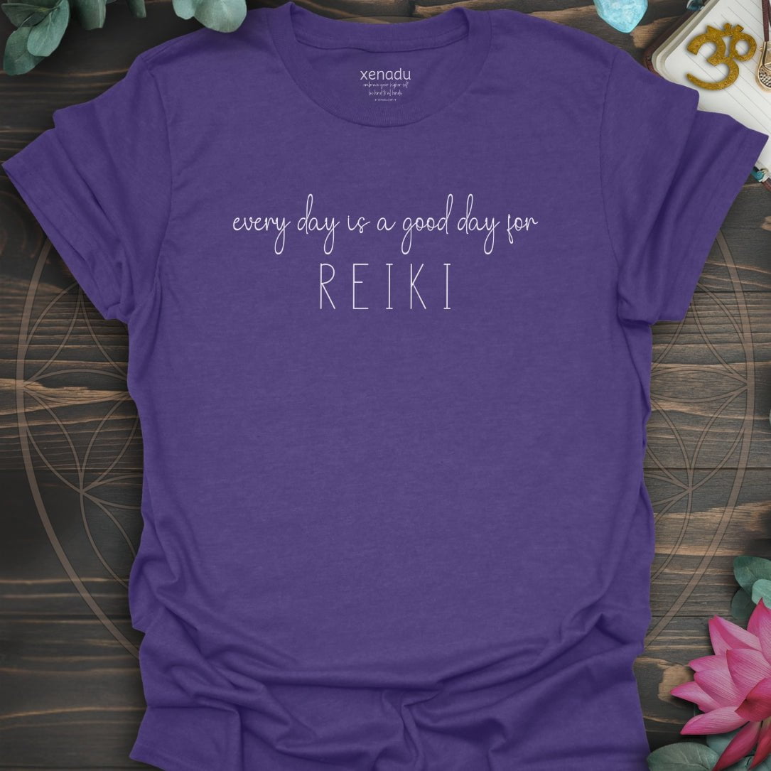 Reiki Every Day Tee Heather Purple T-Shirt