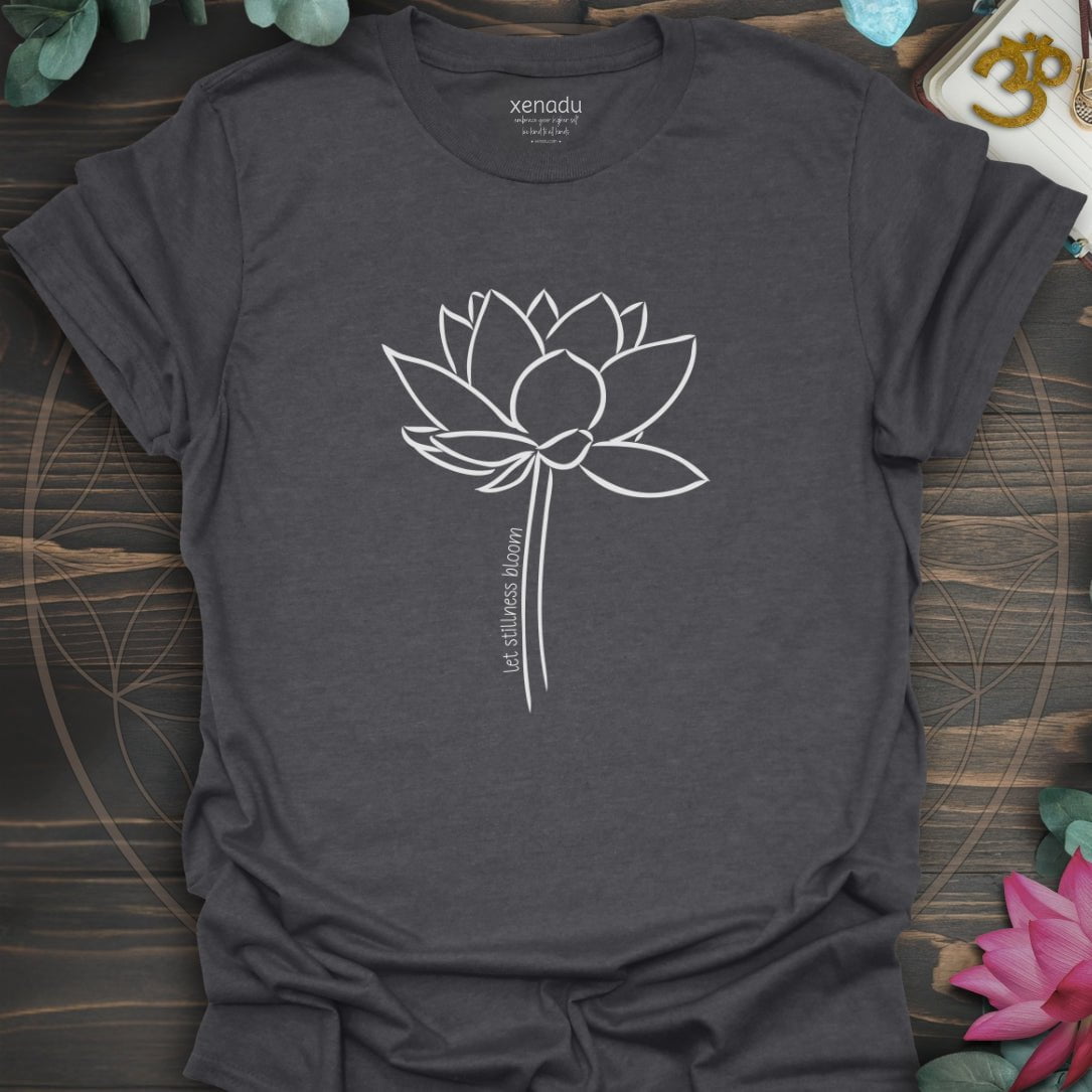 Let Stillness Bloom Tee Dark Heather Grey T-Shirt
