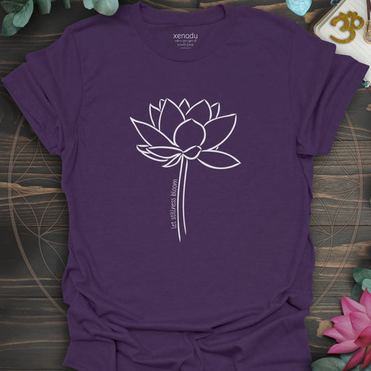 Let Stillness Bloom Tee Purple T-Shirt