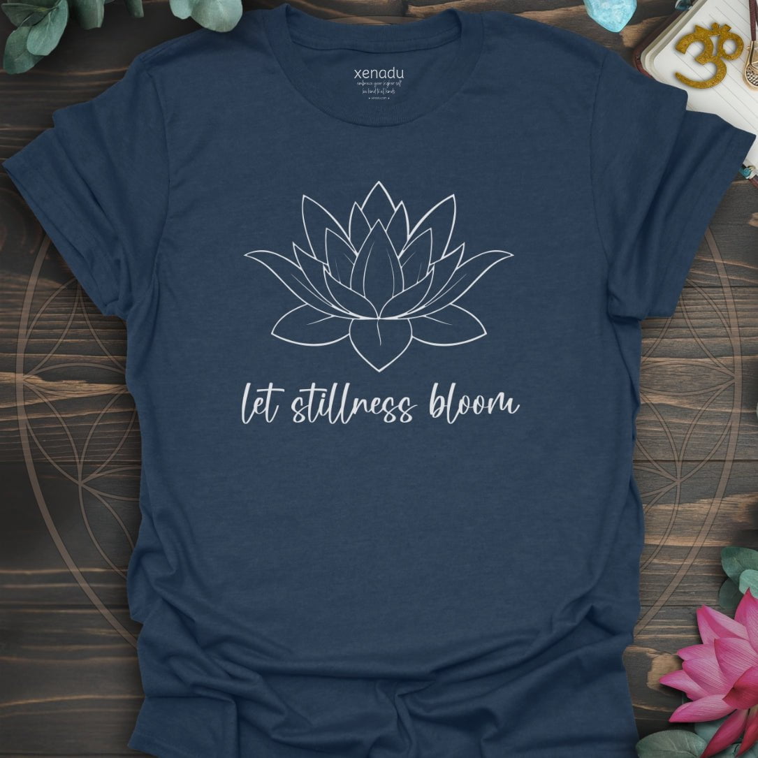 Lotus in Bloom Tee Heather Navy T-Shirt
