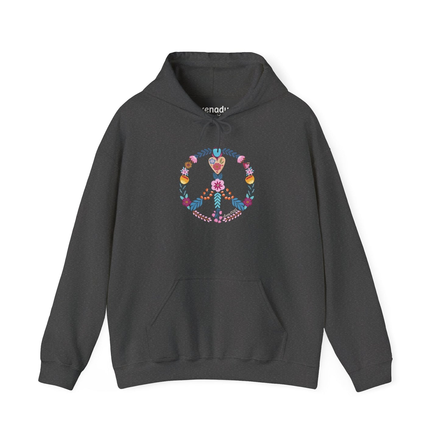 Choose Peace Hoodie Dark Heather Grey Hoodie