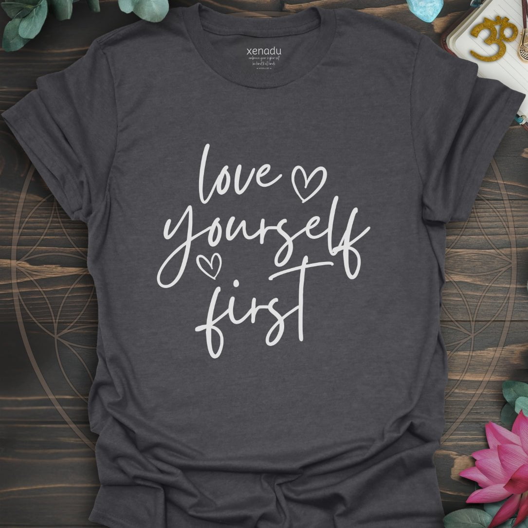 Love Yourself First Tee Dark Heather Grey T-Shirt