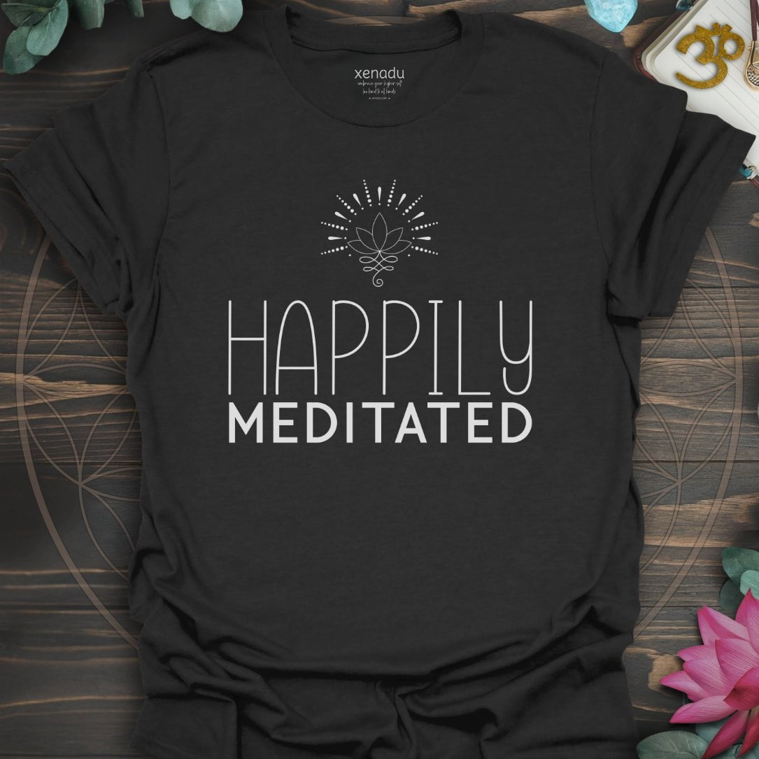 Happily Meditated Tee Black T-Shirt