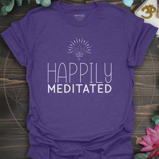 Happily Meditated Tee Heather Purple T-Shirt
