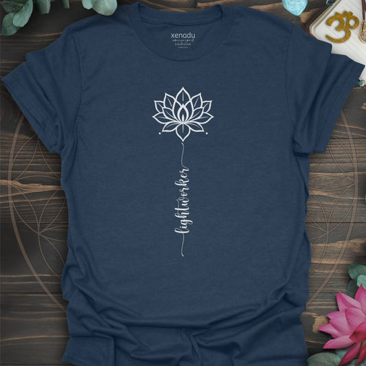 Lightworker Lotus Tee Heather Navy T-Shirt