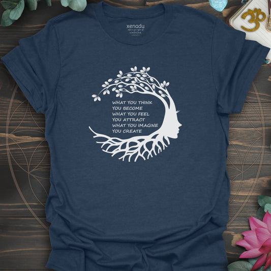 Become Attract Create Tee Heather Navy T-Shirt