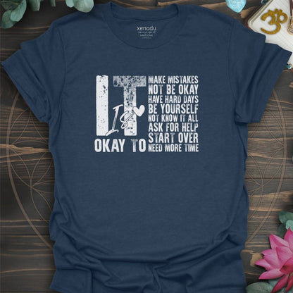 It is Okay Tee Heather Navy T-Shirt