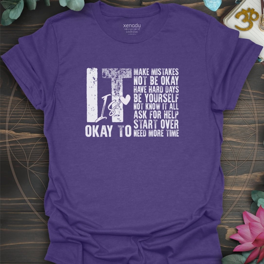 It is Okay Tee Heather Purple T-Shirt