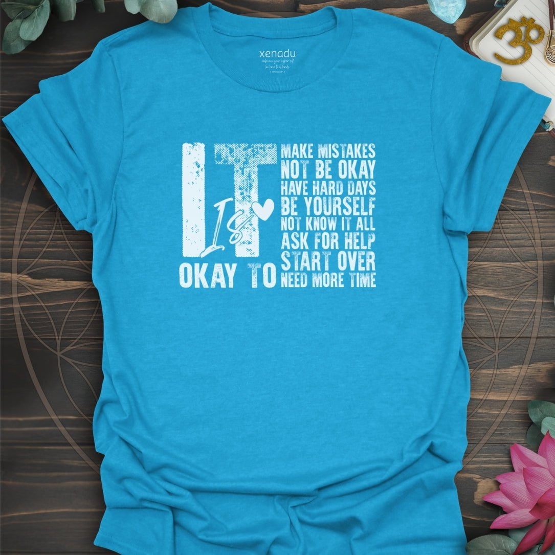 It is Okay Tee Heather Sapphire T-Shirt