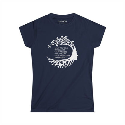 Become Attract Create Women's Tee Navy