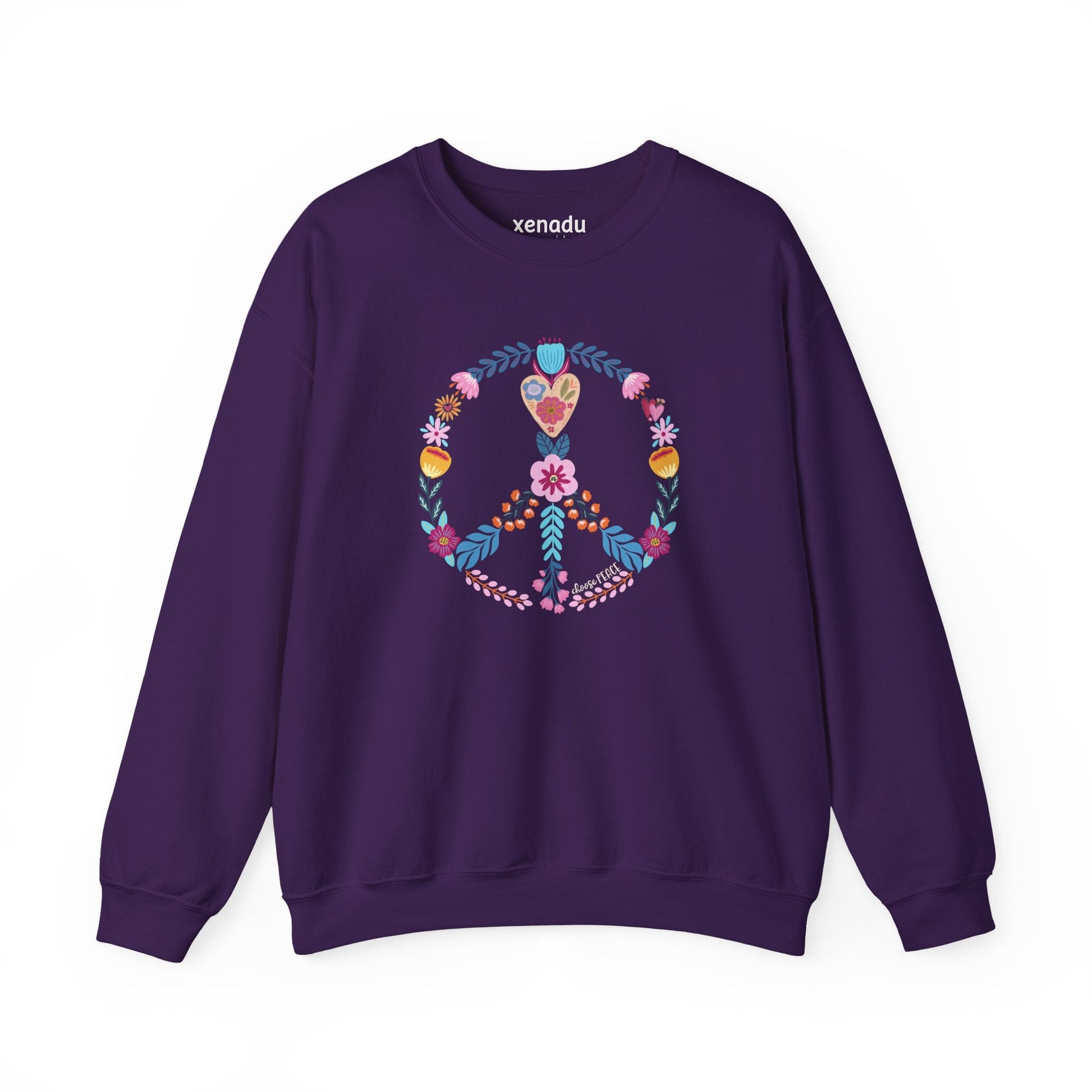 Choose Peace Sweatshirt Purple Sweatshirt