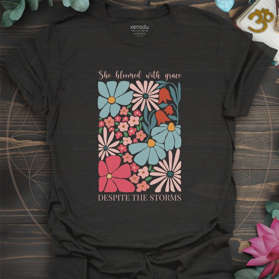 She Bloomed Tee Black T-Shirt