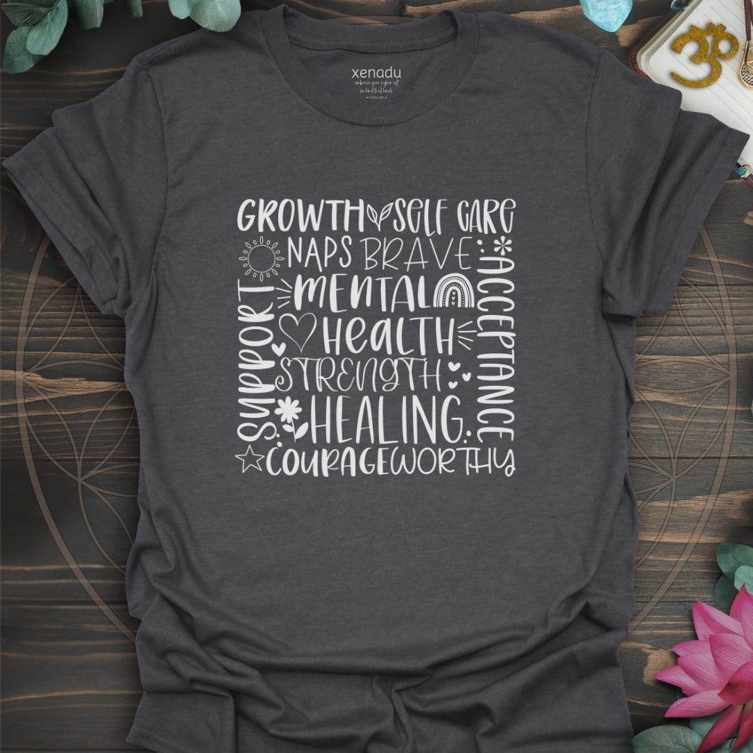 Mental Health Strength Tee Dark Heather Grey T-Shirt