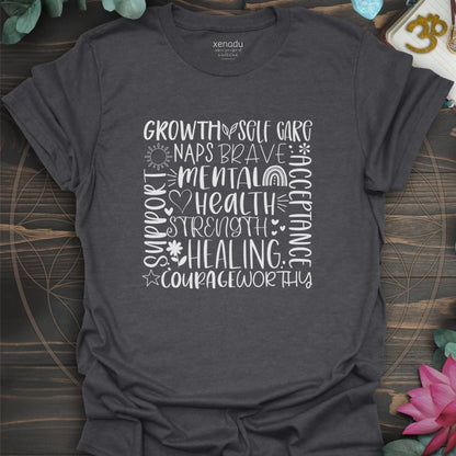 Mental Health Strength Tee Dark Heather Grey T-Shirt