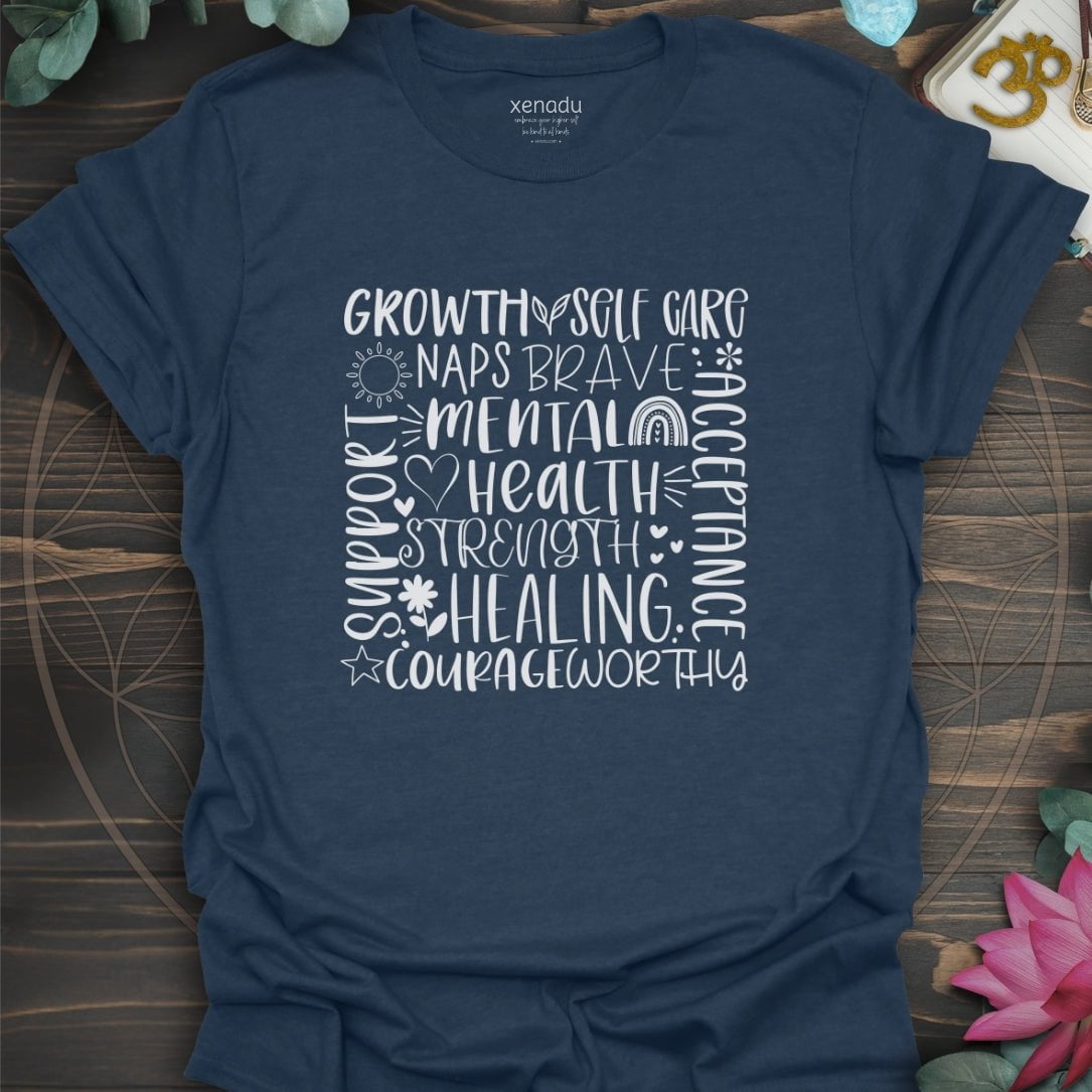 Mental Health Strength Tee Heather Navy T-Shirt