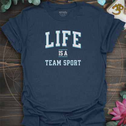 Life is a Team Sport Tee Heather Navy T-Shirt
