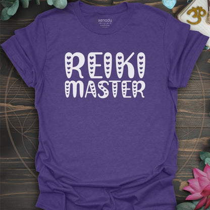 Reiki Master Hearts Tee Heather Purple T-Shirt