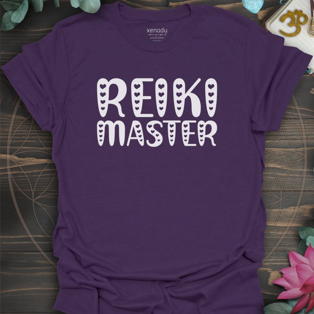 Reiki Master Hearts Tee Purple T-Shirt