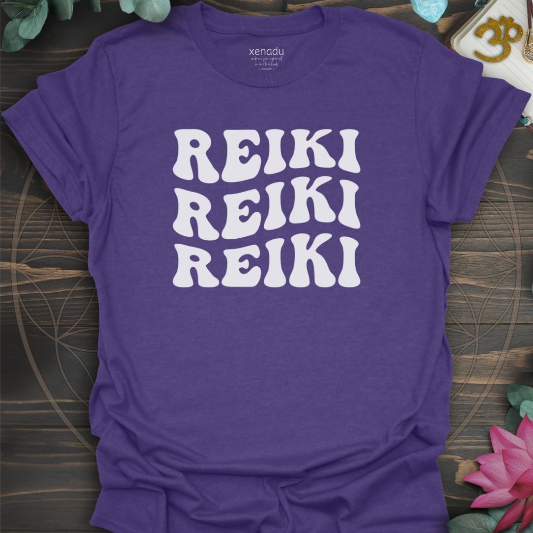 Reiki Reiki Reiki Tee Heather Purple T-Shirt