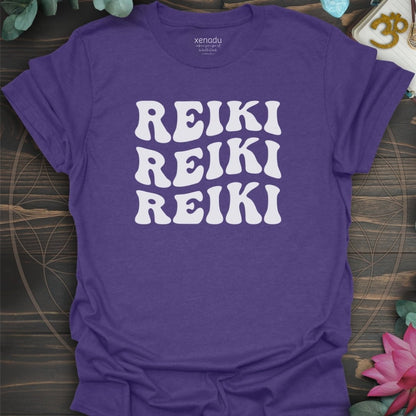Reiki Reiki Reiki Tee Heather Purple T-Shirt