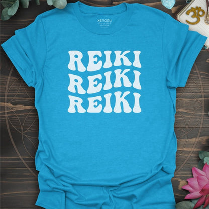 Reiki Reiki Reiki Tee Heather Sapphire T-Shirt
