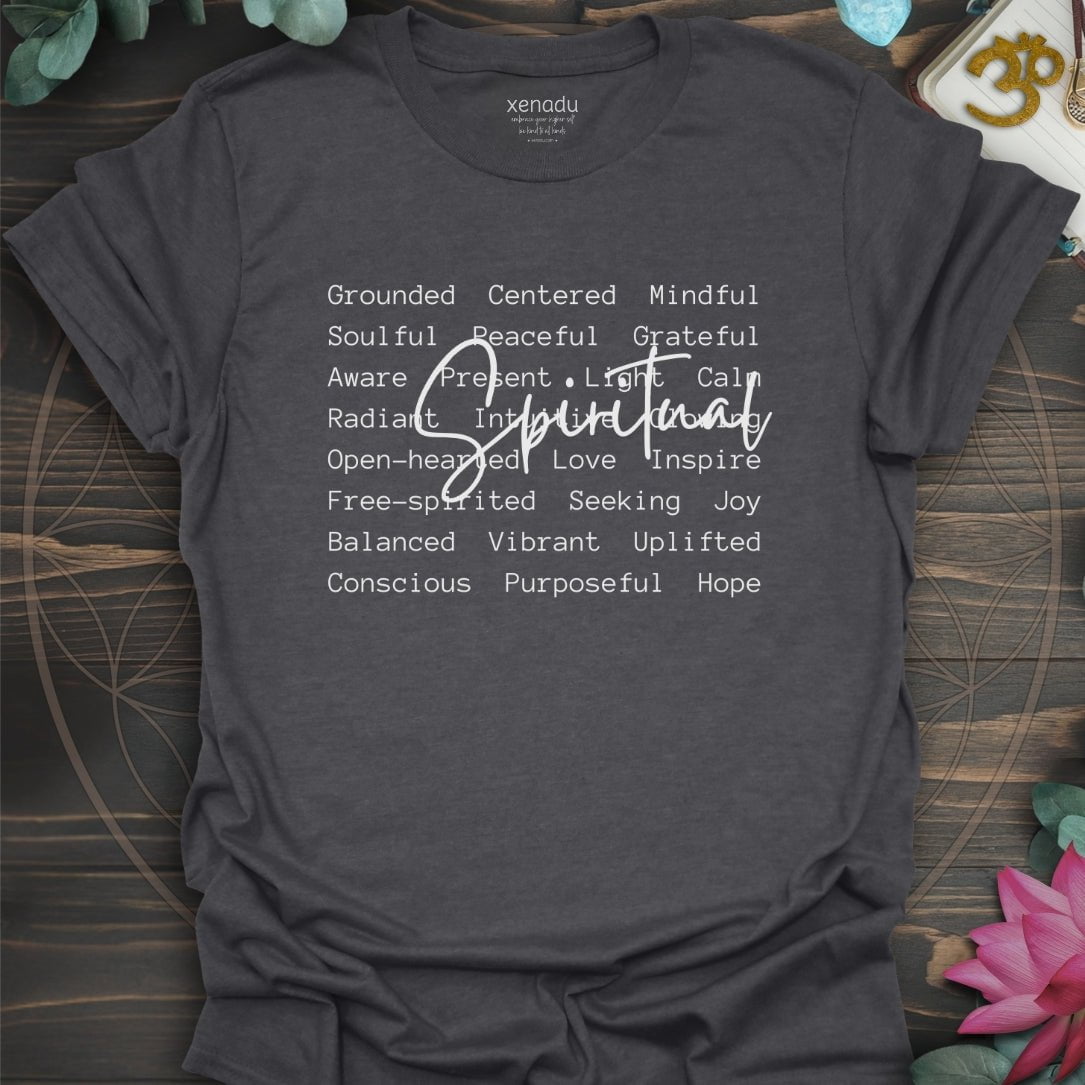 Spiritual Words Tee Dark Heather Grey T-Shirt
