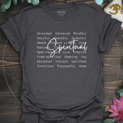 Spiritual Words Tee Dark Heather Grey T-Shirt